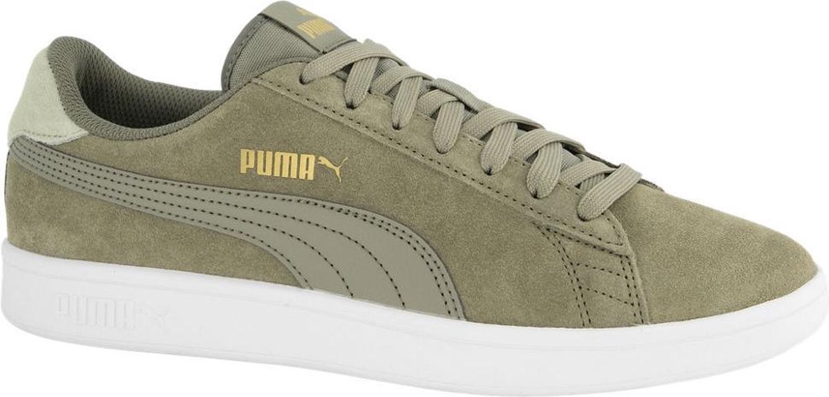 PUMA Caracal suede sneakers groen kinderen - Schoenen.nl