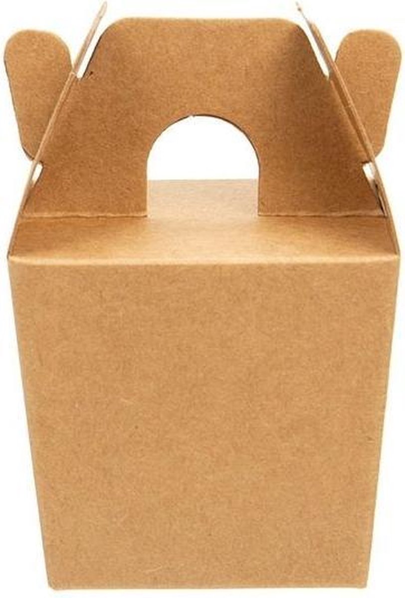 Kraft takeaway doos 6 x 5.1 x 5.4 cm (25 stuks)