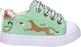 Shoesme mintgroene sneaker met luipaardprint