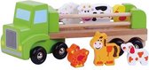 Simply For Kids Houten Vrachtwagen met 6 Dierfiguren - Speelgoed - Baby & Peuter