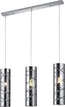 LED Hanglamp - Hangverlichting - Trinon Ramon - E27 Fitting - 3-lichts - Rechthoek - Mat Chroom - Aluminium