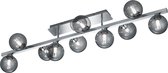 LED Plafondlamp - Plafondverlichting - Trinon Alionisa - G9 Fitting - 10-lichts - Rechthoek - Glans Chroom Rookglas - Aluminium