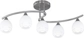 LED Plafondlamp - Plafondverlichting - Trinon Covino - E14 Fitting - 5-lichts - Rond - Mat Nikkel - Aluminium