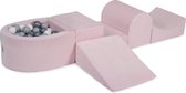 Foam Speelset met ballenbak Roze incl 100 ballen: Grijs, Wit, Zilver