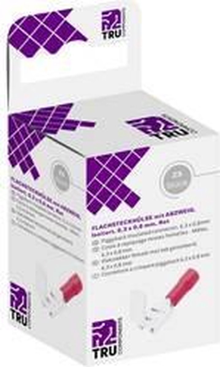 TRU COMPONENTS T1904C046 Assortiment hulzen voor platte stekkers Met vertakking Insteekbreedte: 6.30 mm Insteekdikte: 0