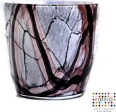 Design pot Oval - Fidrio ONYX FLAME - glas, mondgeblazen - diameter 18 cm hoogte 25 cm