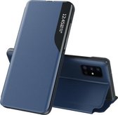 Voor Samsung Galaxy S20 FE / S20 Lite zijdisplay magnetisch schokbestendig horizontaal flip lederen tas met houder (blauw)