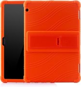 Voor Huawei MediaPad T5 Tablet PC siliconen beschermhoes met onzichtbare beugel (oranje)
