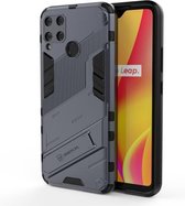 Voor OPPO Realme C15 Punk Armor 2 in 1 PC + TPU schokbestendig hoesje met onzichtbare houder (grijs)