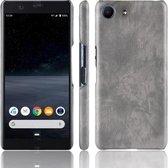 Schokbestendig Litchi Texture PC + PU-hoesje voor Sony Xperia ACE SO-02L (grijs)