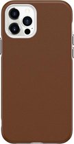Zakelijke stijl PU + pc-beschermhoes voor iPhone 12/12 Pro (bruin)
