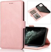 Retro magnetische sluiting horizontale flip lederen tas met houder & kaartsleuven & fotolijst & portemonnee voor iPhone 12/12 Pro (rose goud)