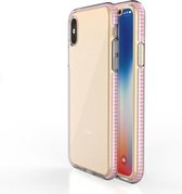 Voor iPhone X / XS TPU tweekleurige schokbestendige beschermhoes (roze)