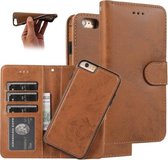 Voor iPhone 6 Plus KLT888-2 Retro 2 in 1 afneembare magnetische horizontale flip TPU + PU lederen tas met houder & kaartsleuven & fotolijst & portemonnee (bruin)