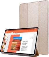 Voor Huawei MatePad Pro 10,8 inch Zijde Textuur Horizontale Flip Leren Case met Drie-vouwbare Houder (Goud)