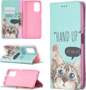 Voor Xiaomi Poco M3 Gekleurde Tekening Patroon Onzichtbare Magnetische Horizontale Flip PU Lederen Case met Houder & Kaartsleuven & Portemonnee (Kat)