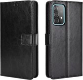 Voor Samsung Galaxy A72 5G Retro Crazy Horse Texture Horizontale Flip Leren Case met Houder & Kaartsleuven & Fotolijst (Zwart)