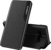 Voor Samsung Galaxy S10 Plus zijscherm magnetisch schokbestendig horizontaal flip lederen tas met houder (zwart)