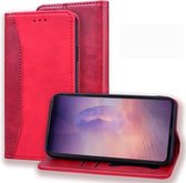 Voor Samsung Galaxy Note20 Business Stitching Horizontale flip lederen tas met dubbele vouw & beugel & kaartsleuven & fotolijst & portemonnee (rood)