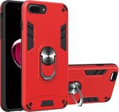 Voor iPhone 8 Plus / 7 Plus 2 in 1 Armor Series PC + TPU beschermhoes met ringhouder (rood)