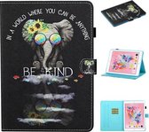 Voor iPad Air 2 Gekleurde tekening Stiksels Horizontale flip lederen tas met houder & kaartsleuven & slaap- / wekfunctie & antislipstrip (pictogram bril)