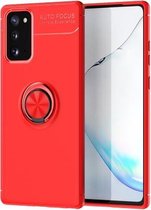 Voor Samsung Galaxy Note 20 metalen ringhouder 360 graden roterende TPU-hoes (rood + rood) (rood + rood)