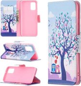 Voor Samsung Galaxy A02s (EU-versie) Gekleurd tekeningpatroon Horizontaal lederen flip-hoesje met houder & kaartsleuven en portemonnee (boom)
