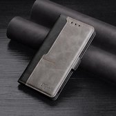 Voor Samsung Galaxy A10 Retro Textuur Contrast Kleur Zijgesp Horizontale Flip Leren Case met Houder & Kaartsleuven & Portemonnee (Zwart)