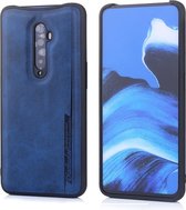 Voor OPPO Reno2 Diaobaolee schokbestendige PU + TPU beschermhoes (blauw)