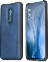 Voor OPPO Reno 10x zoom Diaobaolee schokbestendige PU + TPU beschermhoes (blauw)