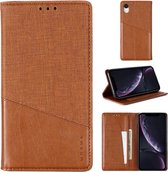 Voor iPhone XR MUXMA MX109 horizontale flip lederen tas met houder & kaartsleuf & portemonnee (bruin)