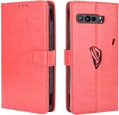 Voor Asus ROG Phone 3 ZS661KS Retro Crazy Horse Texture Horizontale Flip lederen tas, met houder & kaartsleuven en fotolijst (rood)