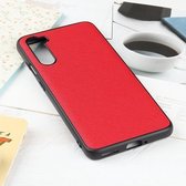 Hella Cross Texture lederen beschermhoes voor OnePlus Nord (rood)