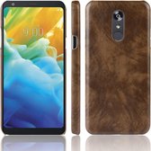 Schokbestendig Litchi Texture PC + PU-hoesje voor LG Stylo 5 (bruin)