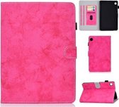 Voor Huawei MatePad T8 Marmer Stijl Doek Textuur Tablet PC Beschermende Leren Case met Beugel & Kaartsleuf & Pen Slot & Anti slip Strip (Rose Rood)