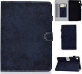 Voor Huawei MatePad T8 Marmer Stijl Doek Textuur Tablet PC Beschermende Lederen Case met Beugel & Kaartsleuf & Pen Slot & Anti slip Strip (Donkerblauw)