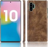 Schokbestendig Litchi Texture PC + PU-hoesje voor Galaxy Note10 + (bruin)