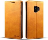 Suteni Calf Texture Horizontale Flip Leren Case met Houder & Kaartsleuven & Portemonnee voor Galaxy S9 (Khaki)