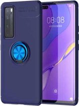 Voor Huawei Nova 7 Lenuo schokbestendige TPU beschermhoes met onzichtbare houder (blauw)