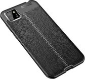 Voor Huawei Y5P Litchi Texture TPU schokbestendig hoesje (zwart)