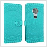 Voor Motorola Moto E5 Play Pressed Printing Pattern Horizontale Flip PU lederen tas met houder & kaartsleuven & portemonnee & & lanyard (grasgroen)