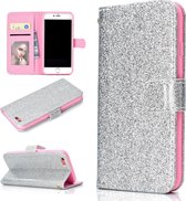 Voor iPhone 6 Plus Glitterpoeder Horizontale Flip Leren Case met Kaartsleuven & Houder & Fotolijst & Portemonnee (Zilver)