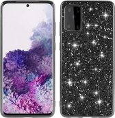 Voor Huawei P40 Pro Plus glitter poeder schokbestendig TPU beschermhoes (zwart)