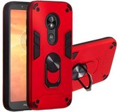 Voor Motorola E5 Play / E5 (Amerikaanse versie) 2 in 1 Armor Series PC + TPU beschermhoes met ringhouder (rood)