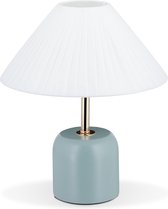 Relaxdays tafellamp vintage - nachtlamp retro - lamp met kap E27 - schemerlamp nachtkastje