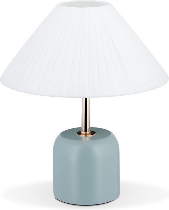 Relaxdays tafellamp vintage - nachtlamp retro - lamp met kap E27 -  schemerlamp nachtkastje | bol.com