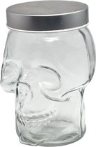 Voorraadpot - Glas/RVS - Doodshoofd - 18cm - 1200 ml