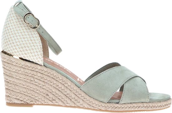 Tamaris Sandalen met sleehak groen - Maat 41 | bol.com