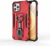 Peacock Style PC + TPU beschermhoes met flesopener voor iPhone 12/12 Pro (rood)