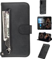 Voor Xiaomi Mi CC9e / Mi A3 Fashion Calf Texture Zipper Horizontal Flip PU Leather Case, with Holder & Card Slots & Wallet (Black)